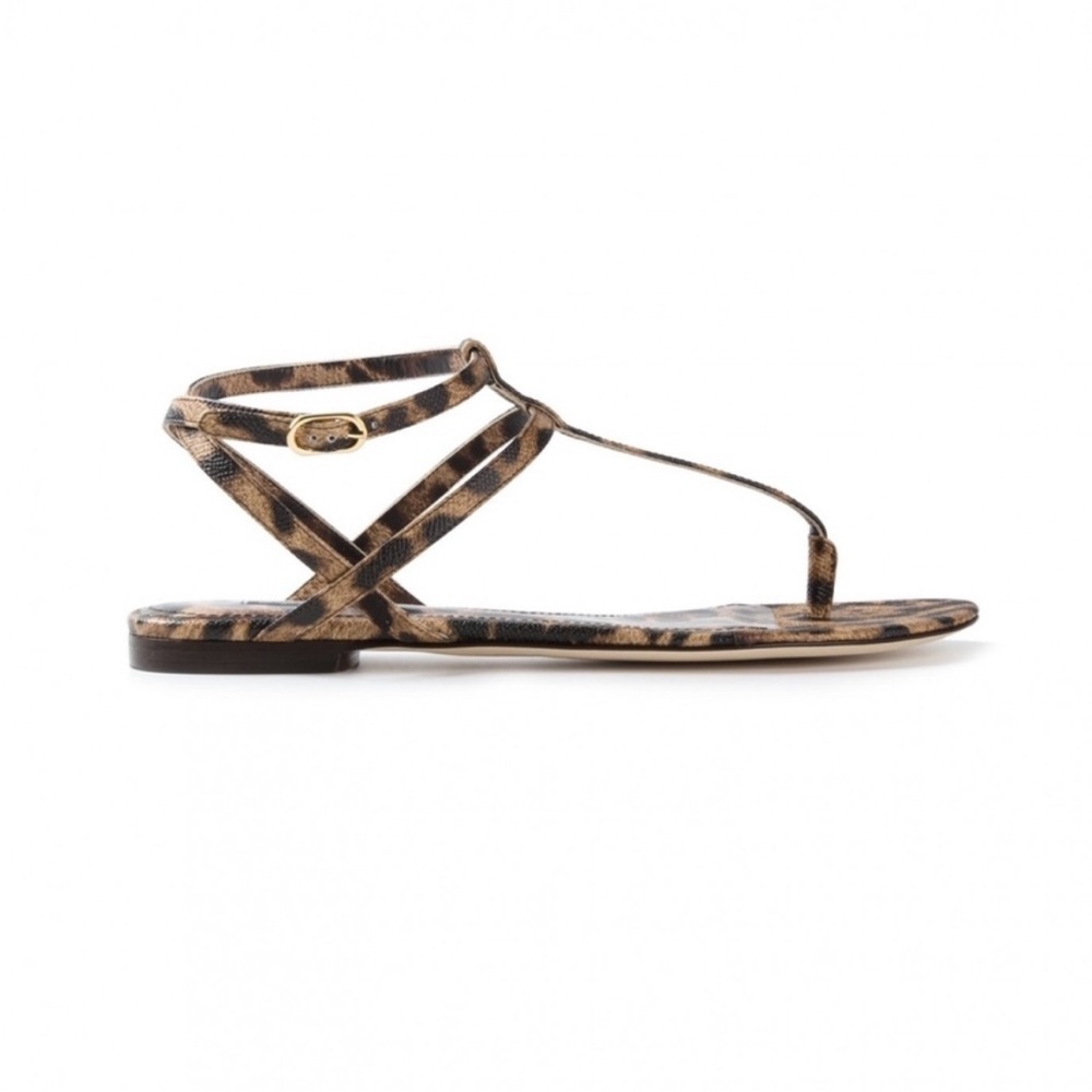 Dolce & Gabbana T-Strap Leopard Sandal